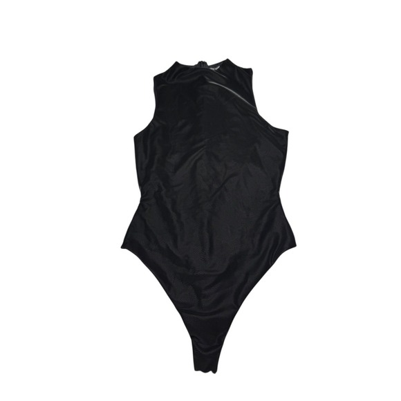 Naked Wardrobe High Neck Thong Bodysuit Black Medium - Picture 1 of 6